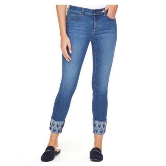 LOFT Denim - Loft - Skinny Jeans Embroidered Cuff sz 6
